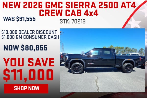 SAVE $11,000 ON 2026 GMC SIERRA 2500 AT4