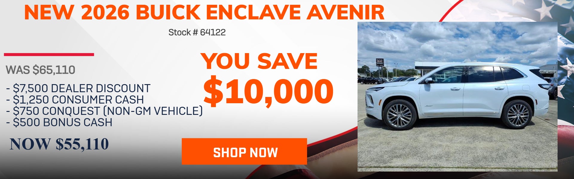 SAVE $10,000 ON 2026 BUICK ENCLAVE AVENIR
