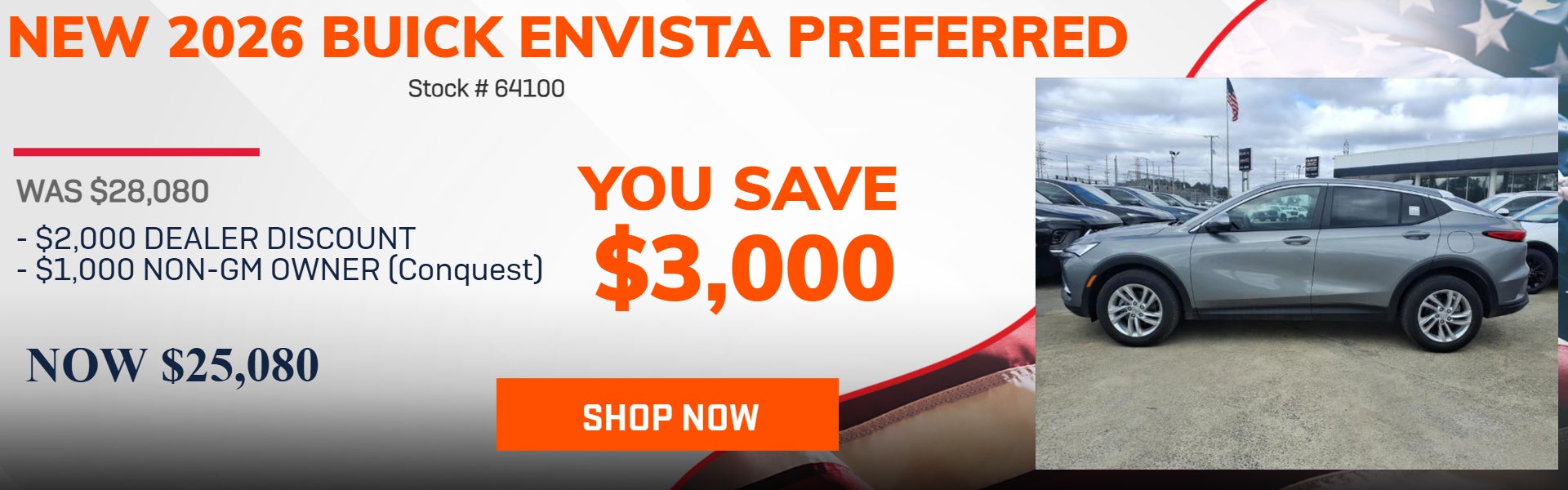 SAVE $3,000 ON 2026 BUICK ENVSTA PREFERRED