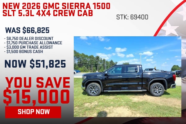 SAVE $15,000 ON 2026 GMC SIERRA 1500 SLT 4x4