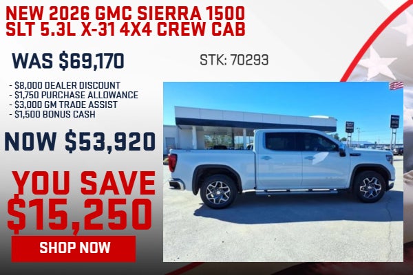 SAVE $15,250 ON 2026 GMC SIERRA 1500 SLT 4x4