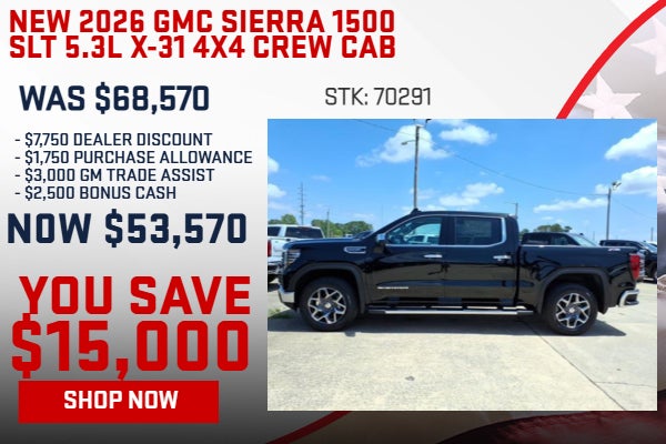 SAVE $15,000 ON 2026 GMC SIERRA 1500 SLT 5.3L