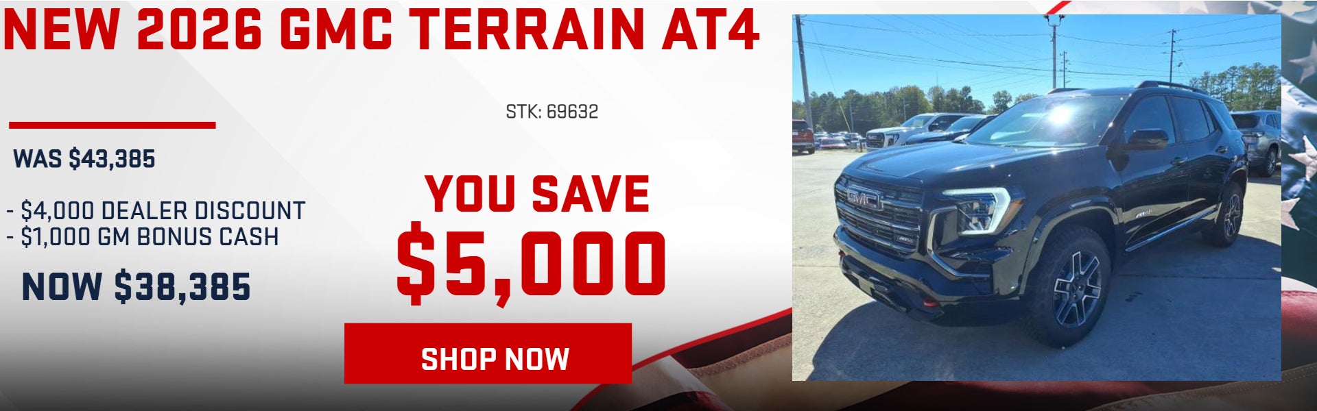 SAVE $5,000 ON 2026 GMC TERRAIN AT4