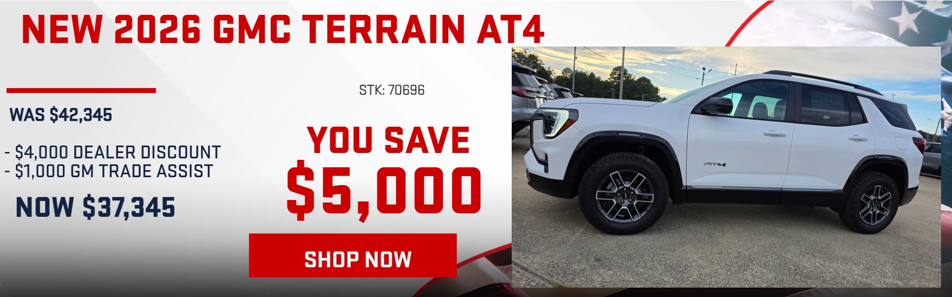 SAVE $5,000 ON 2026 GMC TERRAIN AT4