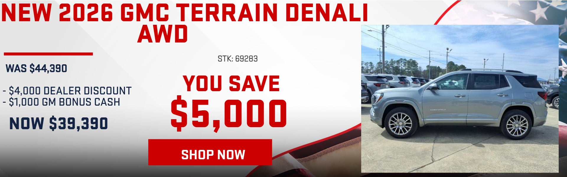 SAVE $5,000 ON 2026 GMC TERRAIN DENALI AWD