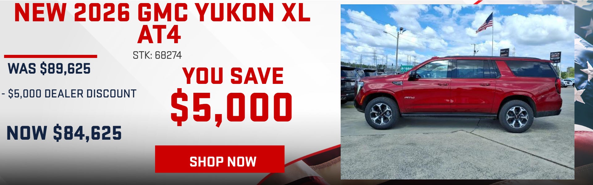 Save $5,000 on 2026 GMC YUKON XL AT4