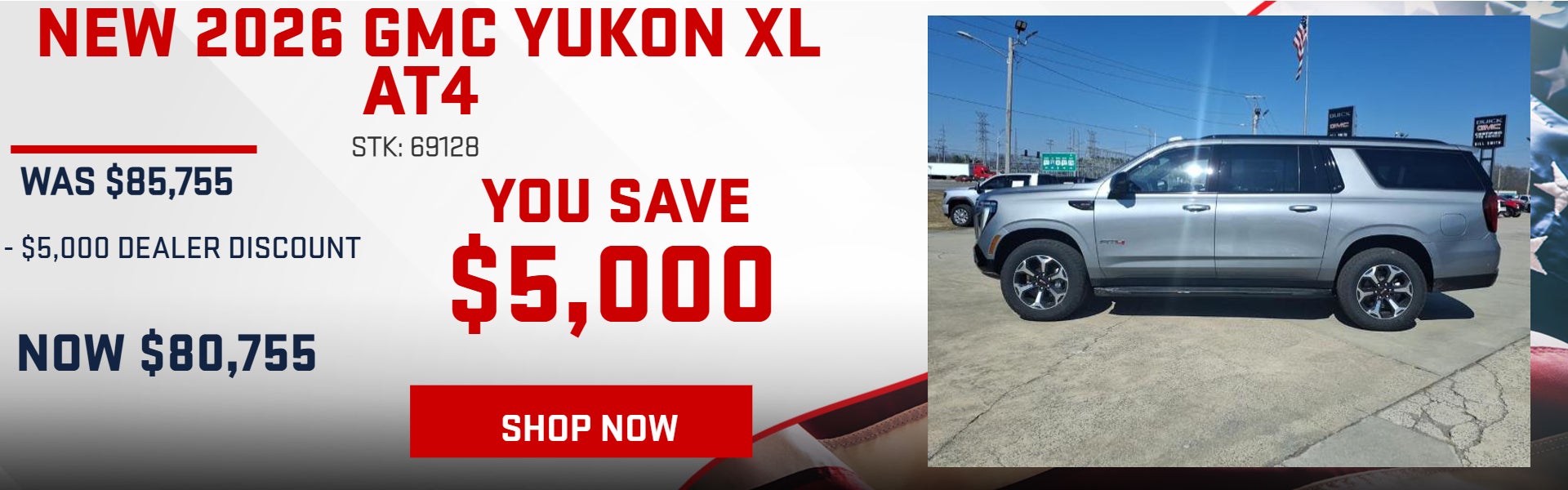 Save $5,000 on 2025 GMC YUKON XL AT4