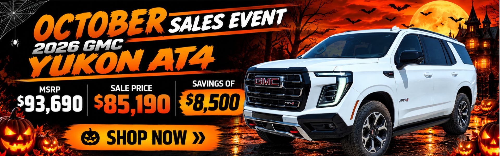 SAVE UP TO $8,500 ON 2026 GMC YUKON AT4